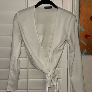 American Apparel White Tie Top